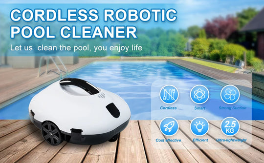 Cordless Robotic Pool Cleaner - Dual Path Planning, EU & US Compatible