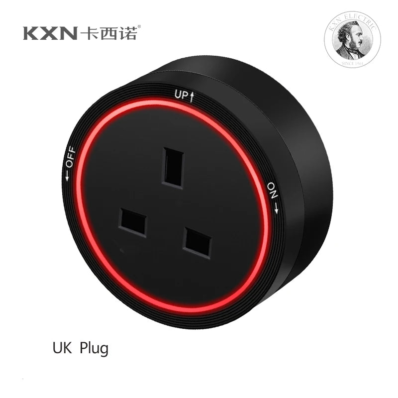 Tabletop Power Track Socket - Hidden Pop-Up Outlet with USB & LED, UK/US/EU Plugs - for Home, Kitchen & Office