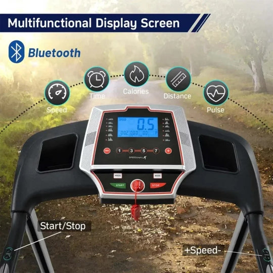 Folding Treadmill for Home - 3.5HP Electric with LCD Display & Heart Rate Monitor