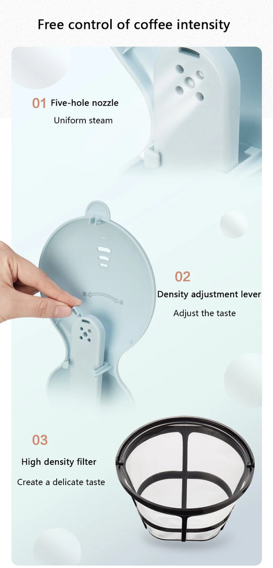 Drip Coffee Maker - 600ml Automatic American Coffee Machine for Home & Office
