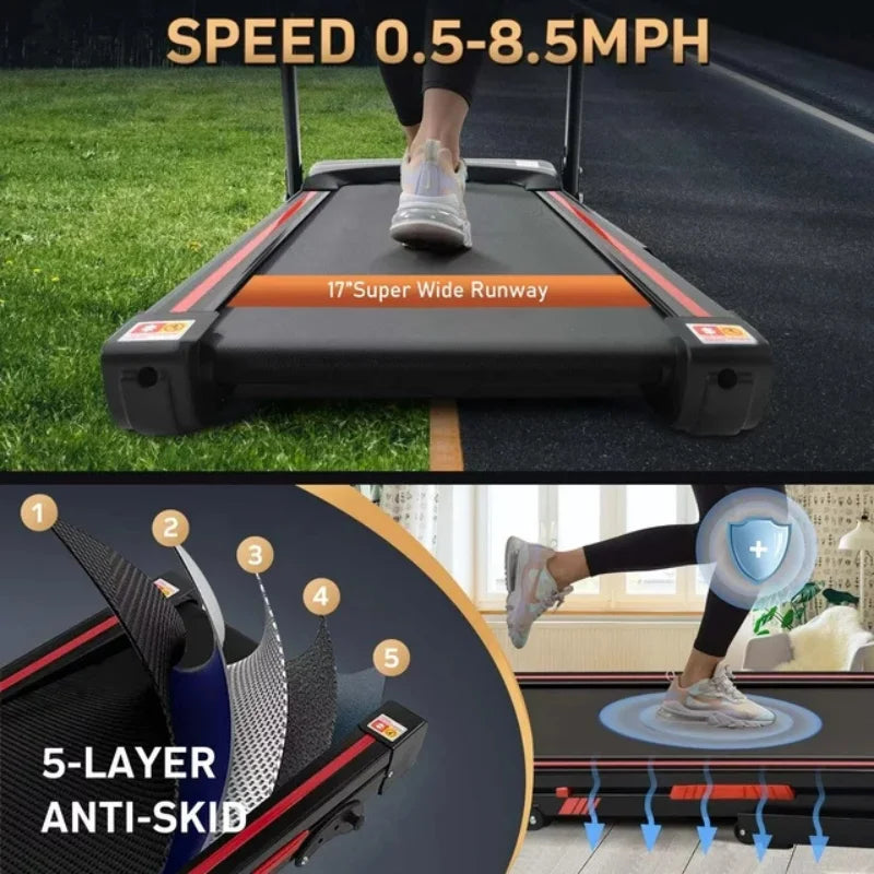 Folding Treadmill for Home - 3.5HP Electric with LCD Display & Heart Rate Monitor
