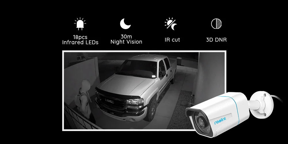 Outdoor Security Camera System - 4K 8CH PoE NVR with 8MP IP Cameras & Night Vision