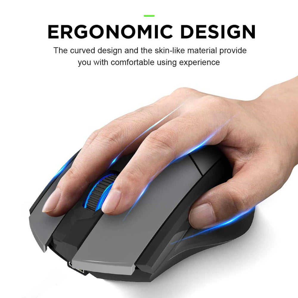 Wireless Mouse F1S - Silent Ergonomic, 2400 DPI, 500mAh - for PC, Laptop & Tablet