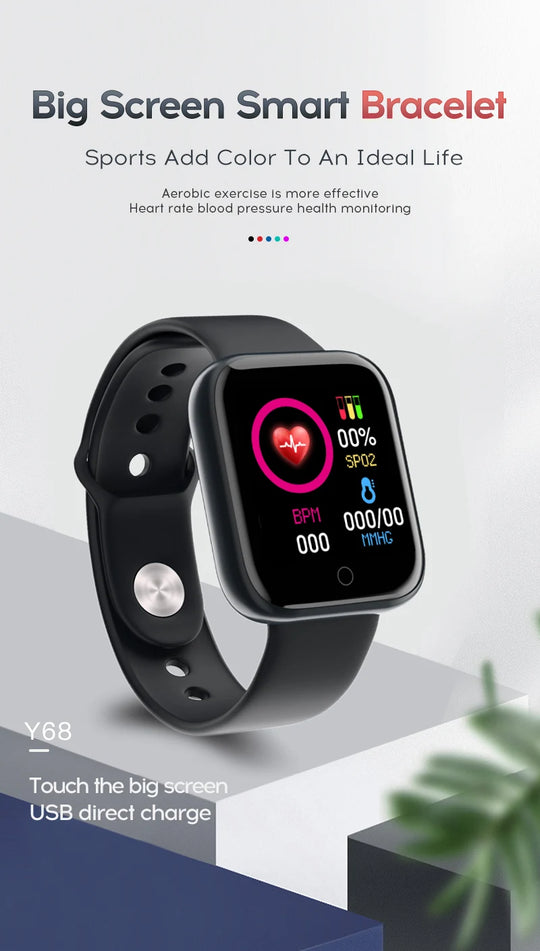 Y68 Smart Watch - Health Monitor Fitness Tracker Bracelet