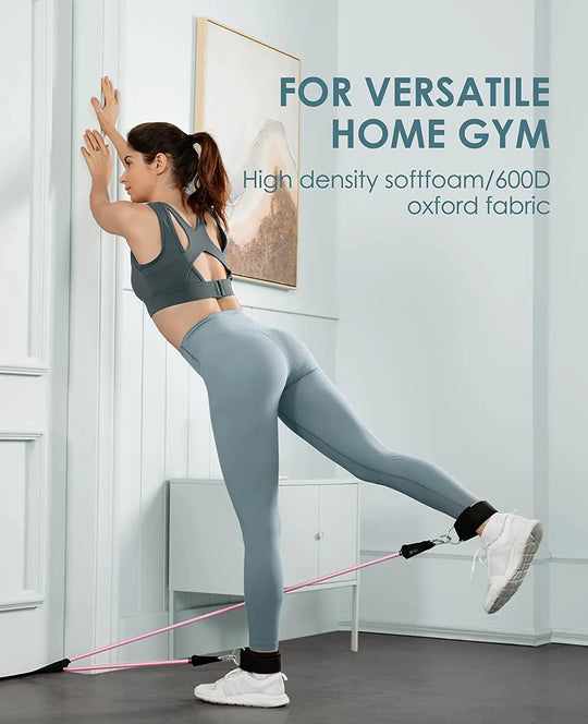 300lb Fitness Booty Resistance Elastic Band Workout for Training Home Exercise Sport Gym Dumbbell Harness Set Expander Equipment