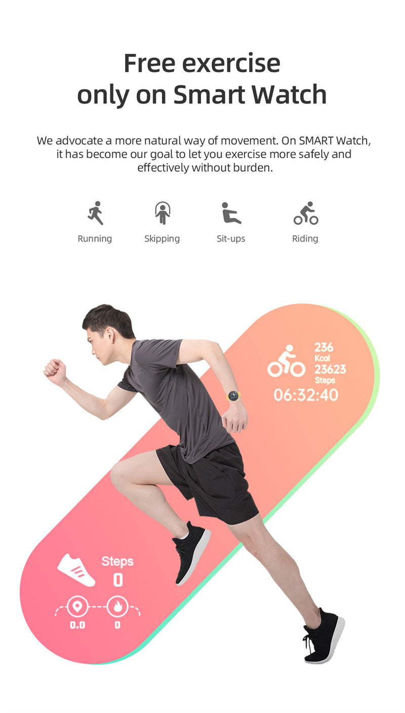 Smart Watch - Bluetooth Fitness Tracker Heart Rate Blood Pressure Monitor