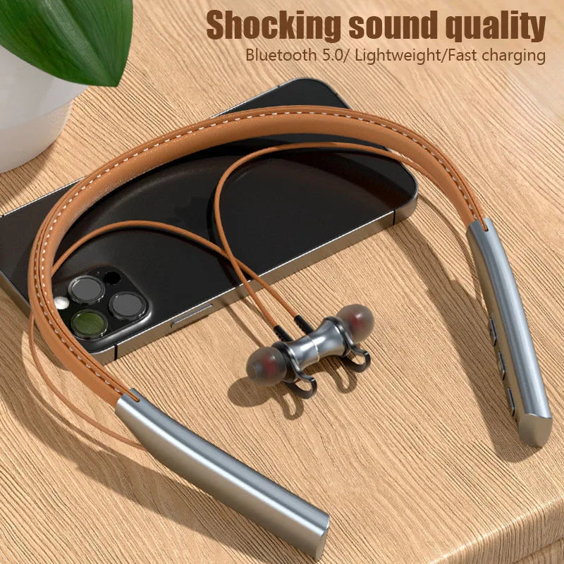 Magnetic Neckband Bluetooth Earphones - Wireless Sport Headset with Mic