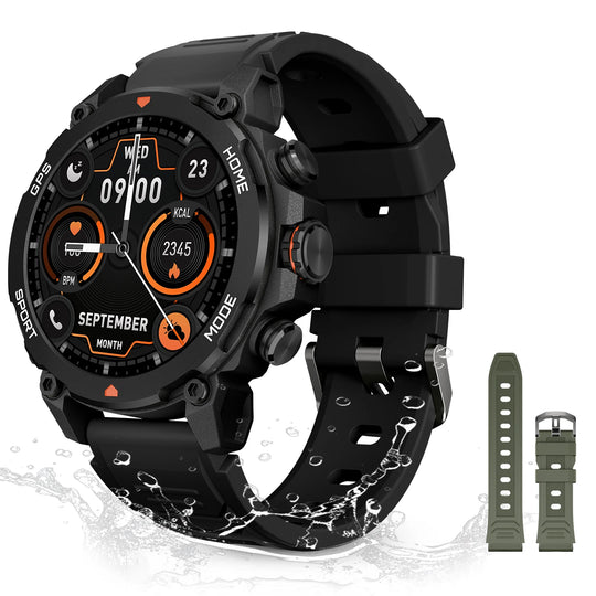 GPS Smartwatch - 1.43" AMOLED AI Sport Fitness Tracker with Bluetooth Call & Compass