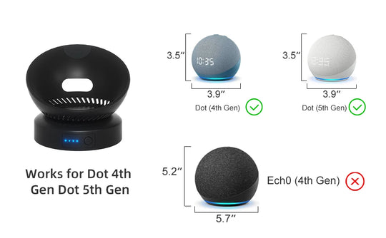 Echo Dot Battery Base - Portable Rechargeable Wireless Base for Echo Dot 4th & 5th Gen