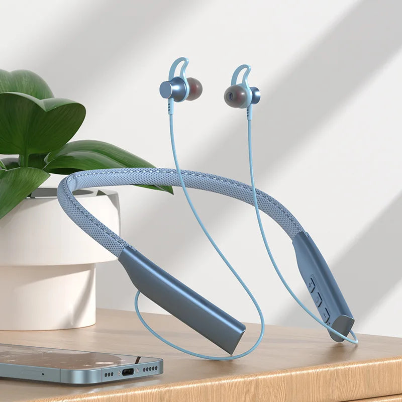 Magnetic Neckband Bluetooth Earphones - Wireless Sport Headset with Mic