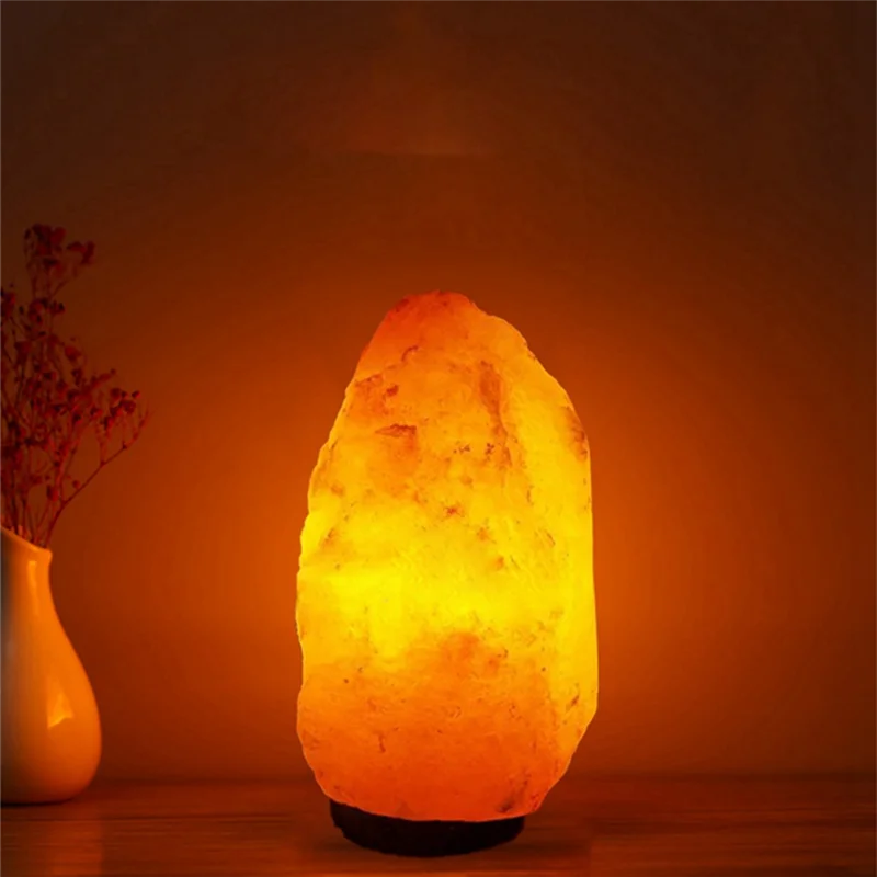 Himalayan Crystal Salt Lamp & Air Purifier - Natural Amber Glow Night Light
