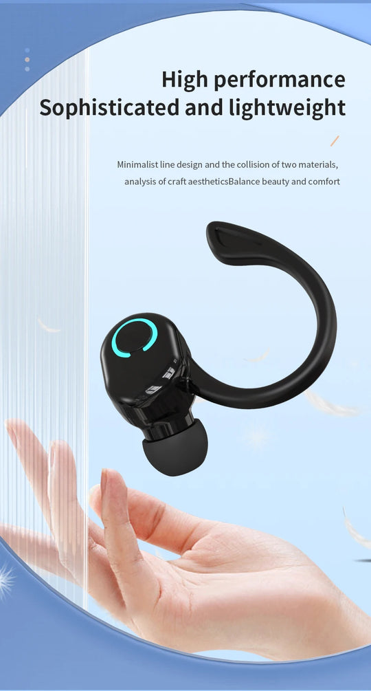 TWS Bluetooth 5.2 Earbuds - Single In-Ear Wireless Headset with Mic & ANC