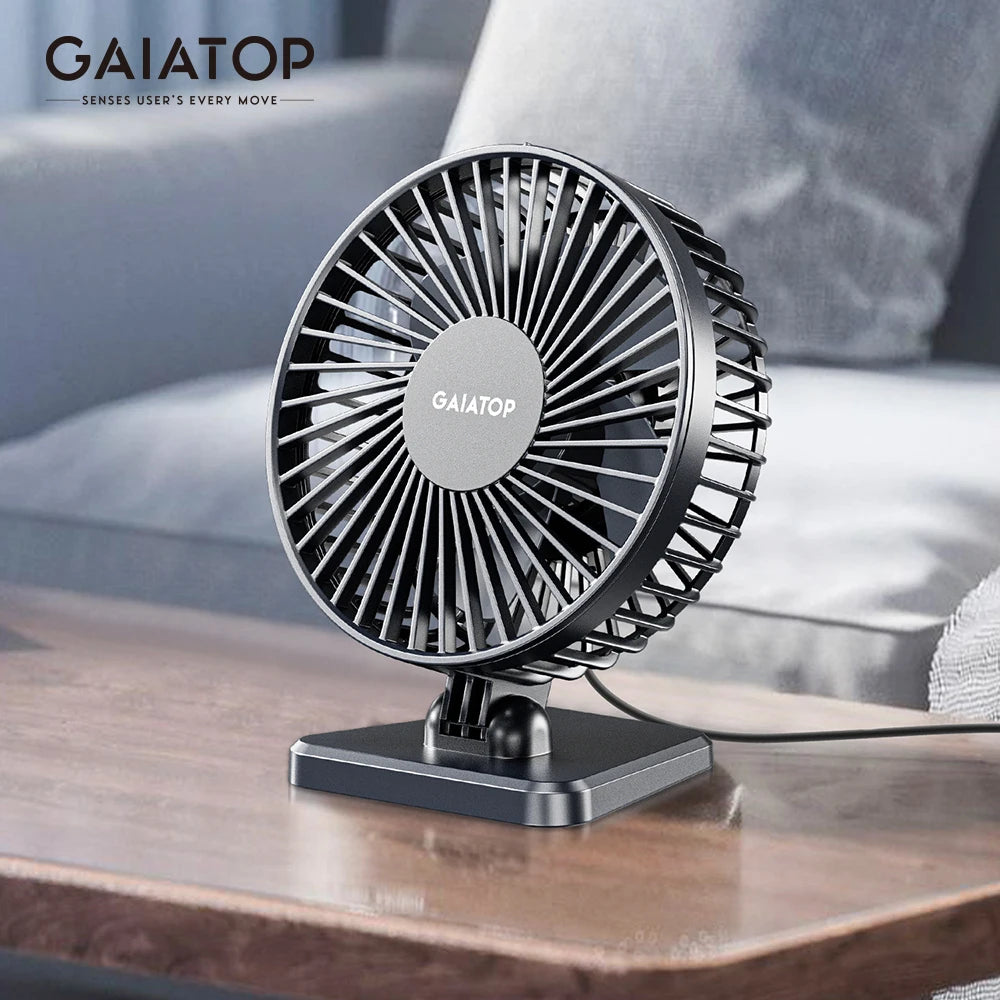 GAIATOP Mini USB Desktop Fan - Portable Quiet Cooling Fan with 3 Speed Settings