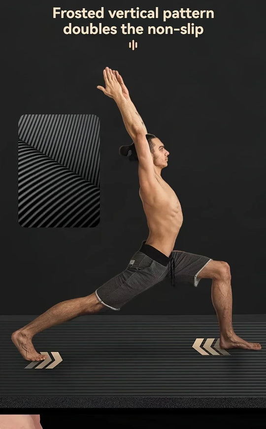 Thick Non-Slip Yoga Mat - Durable NBR Rubber for Home Fitness & Workouts