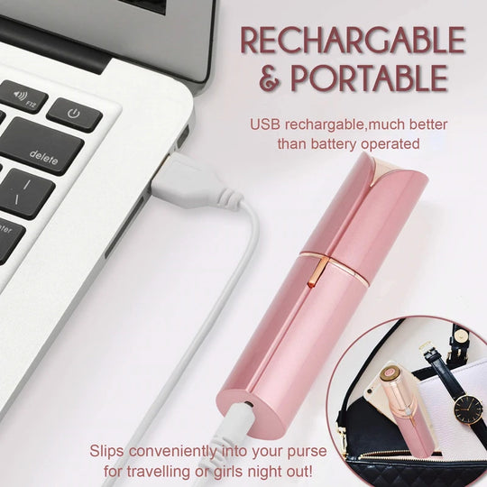 Electric Facial Hair Remover - Lipstick Shaver with Built-in LED Light - for Women