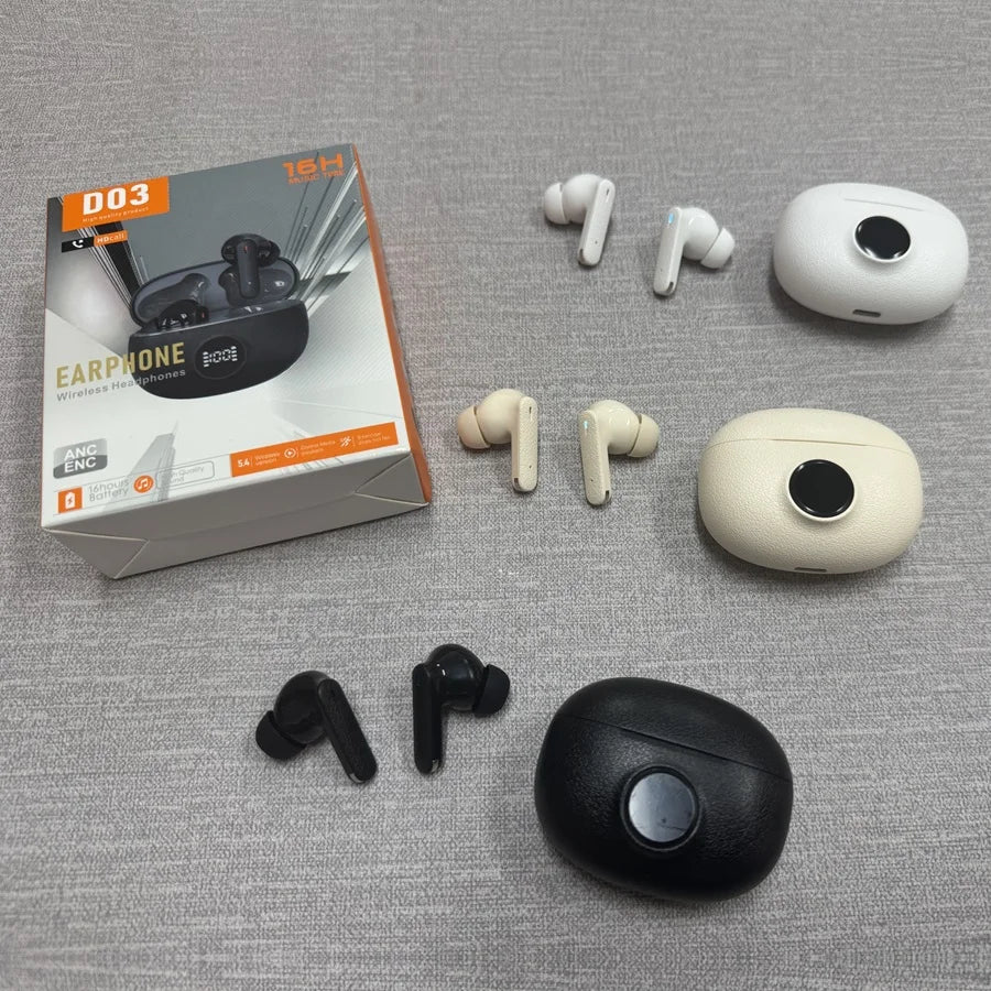 Wireless Earbuds - ANC ENC Noise Cancelling Subwoofer Headset