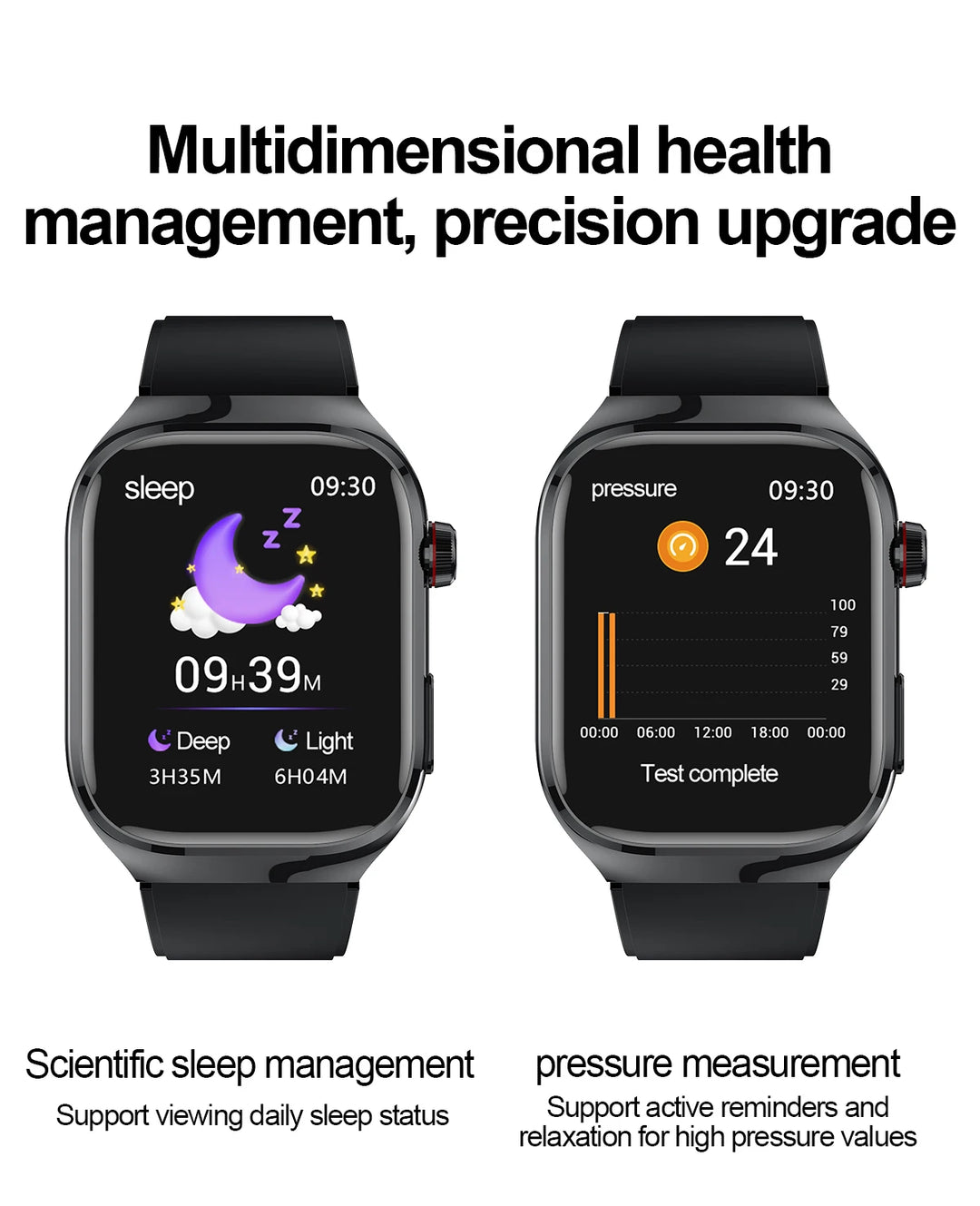 ECG+PPG Health Smartwatch - Heart Rate, Blood Pressure & BT Call Monitor
