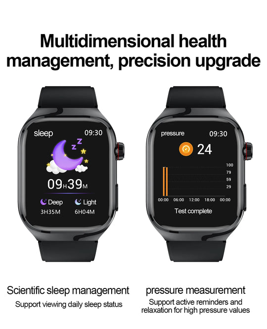 ECG+PPG Health Smartwatch - Heart Rate, Blood Pressure & BT Call Monitor