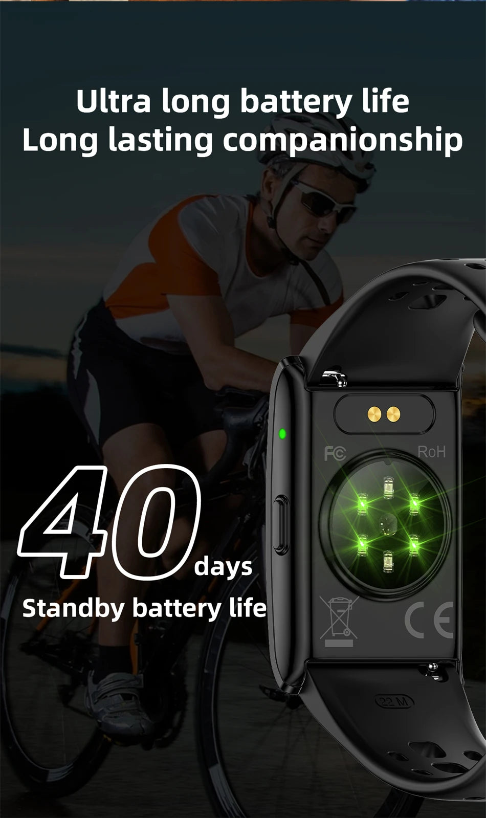 GPS Smart Watch - Heart Rate Blood Pressure Health Tracker Call Reminder