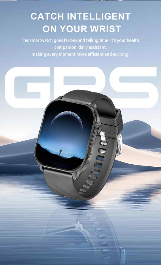 GPS Smart Watch - Heart Rate Blood Oxygen Pressure Bluetooth Call NFC