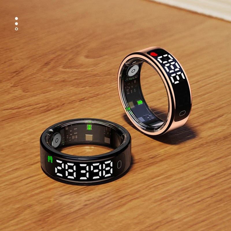 Smart Ring - LED Display Heart Rate Blood Oxygen Monitor Waterproof