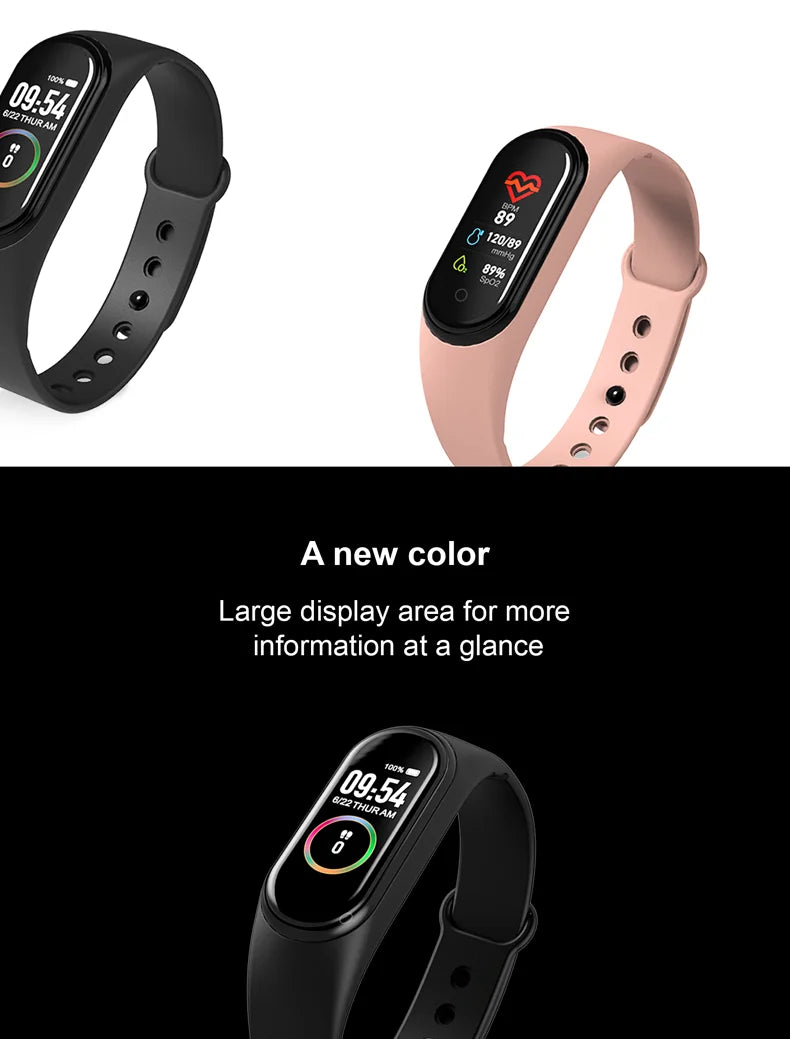 Smart Watch Wristband - Waterproof Blood Pressure Heart Rate Monitor