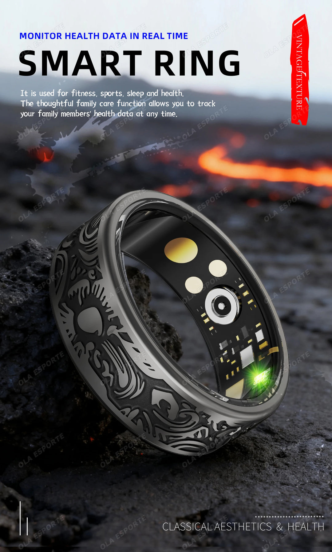 Smart Ring - Heart Rate Sleep Monitor IP68 Waterproof