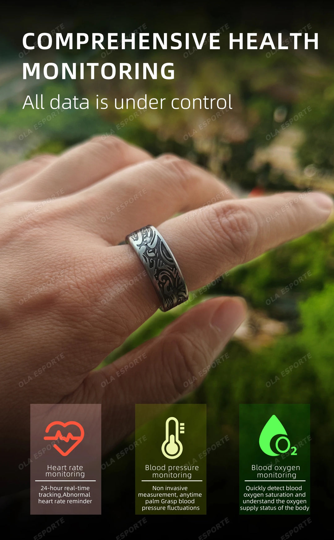 Smart Ring - Heart Rate Sleep Monitor IP68 Waterproof