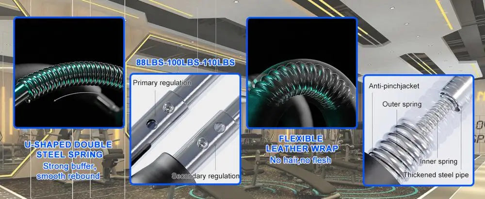 65*17.5cm Twister Arm Exerciser With Foam Handle 40-50kg Adjustable Chest Workout Bar Forearm Triceps Muscle Fitness Equipment