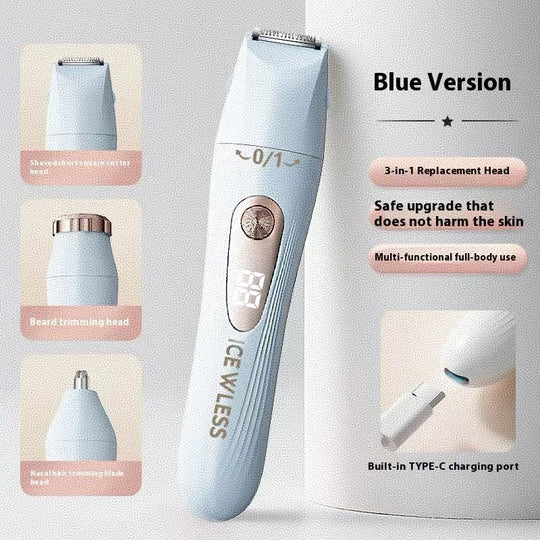 Portable Electric Lady Shaver - Armpit, Bikini, Arm, Leg & Face Hair Removal - Painless