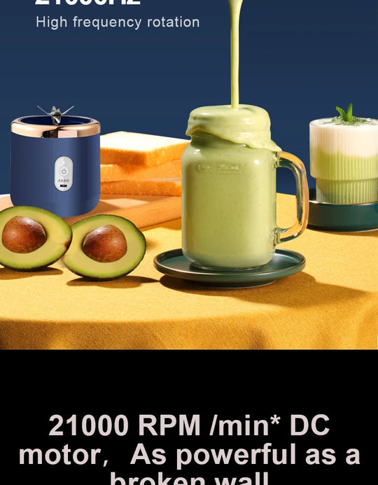 Portable Juicer Cup - 6-Blade Blender Bottle for Smoothies & Fresh Juice
