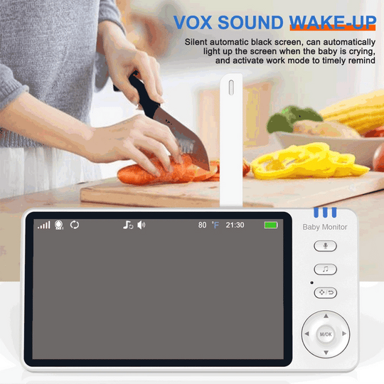 5 Inch Video Baby Monitor Indoor Mini Kids Surveillance cameras Security Protection Two-way Audio Baby Camera Temperture Display