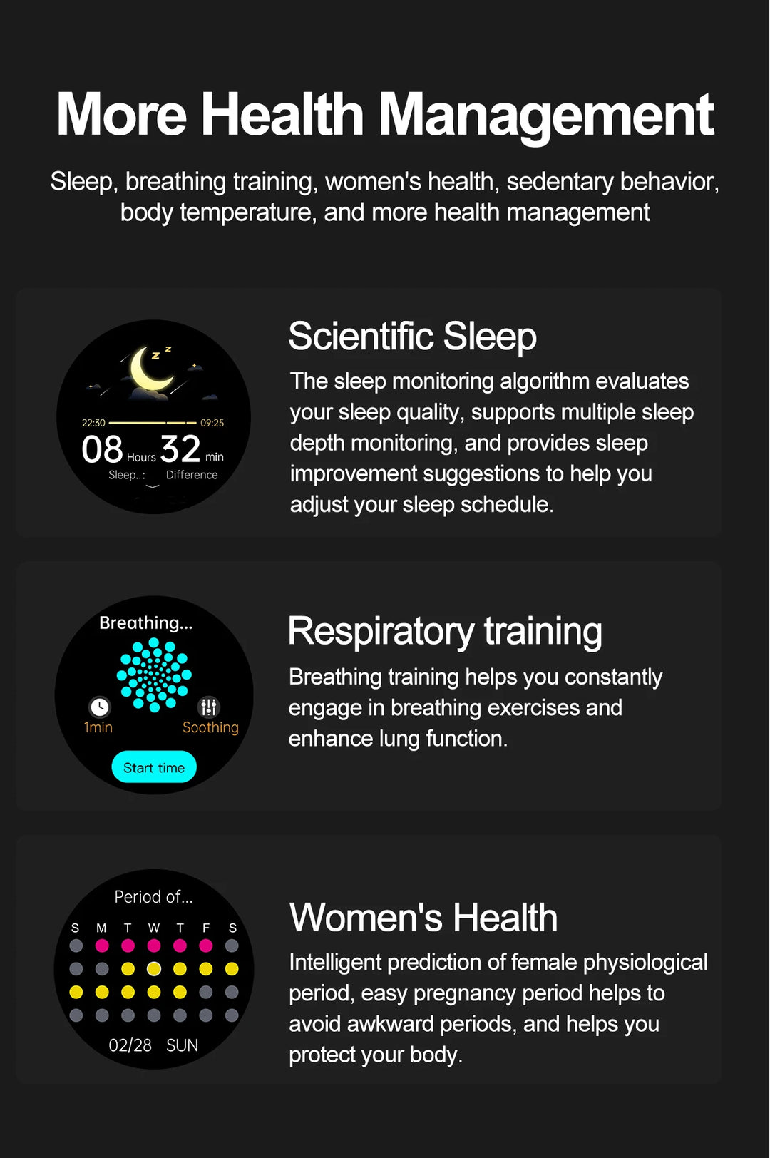 Smart Watch - Health Tracker Uric Acid Body Fat Bluetooth Call