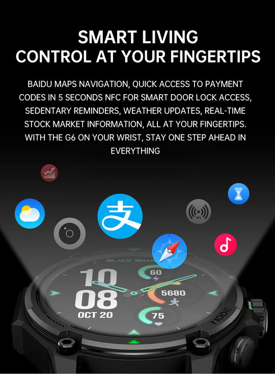 GPS Smartwatch - 1.43" AMOLED AI Sport Fitness Tracker with Bluetooth Call & Compass