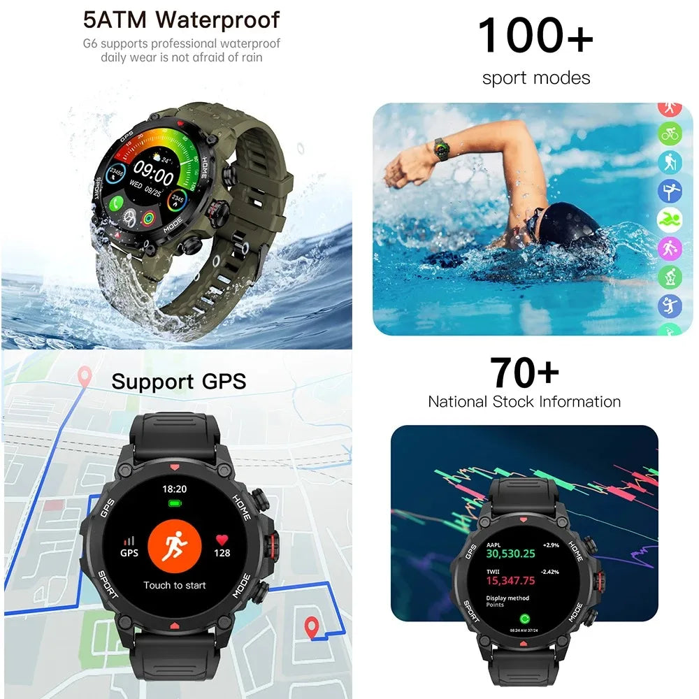 GPS Smartwatch - 1.43" AMOLED AI Sport Fitness Tracker with Bluetooth Call & Compass