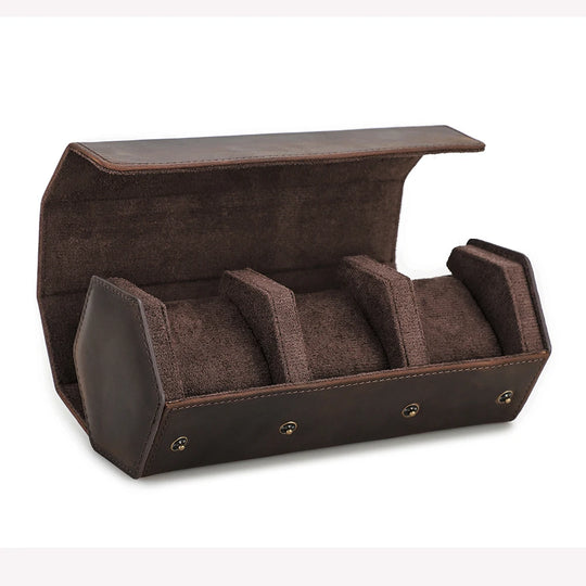 Leather Watch Roll Box - 1/2/3/4/6/8 Slots Travel Case & Display Holder - for Men & Women