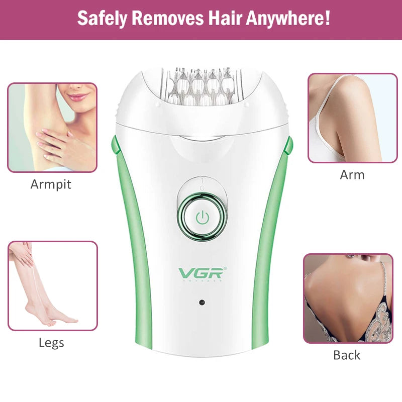 Women Electric Epilator - Wet & Dry, 32 Tweezers, 2 Speeds, USB Charging - for Face, Body, Legs & Bikini