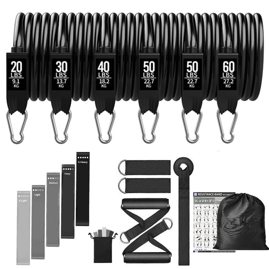 300lb Fitness Booty Resistance Elastic Band Workout for Training Home Exercise Sport Gym Dumbbell Harness Set Expander Equipment