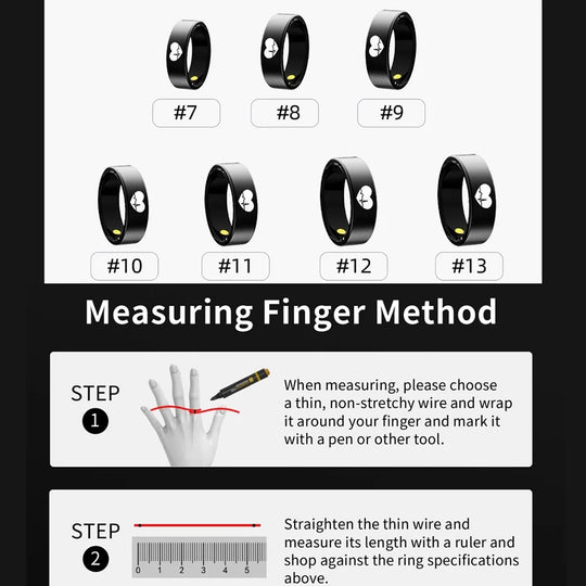 ECG Smart Ring - Heart Rate Body Temperature Health Tracker