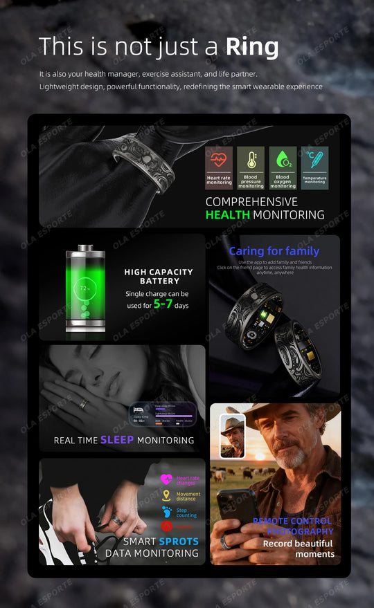 Smart Ring - Heart Rate Sleep Monitor IP68 Waterproof