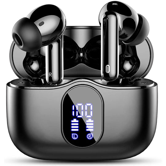 Wireless Earbuds Bluetooth 5.3 - 4 ENC Mics, 36H Playtime & LED Display