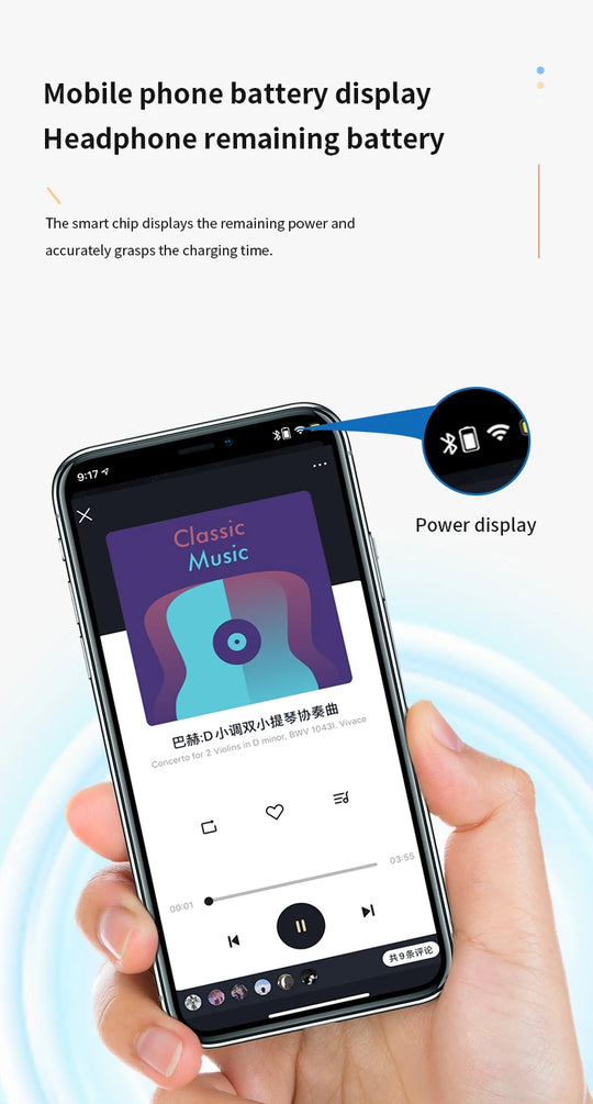Wireless Bluetooth 5.0 Earphones - Single In-Ear Sports Headset with Mic & ANC