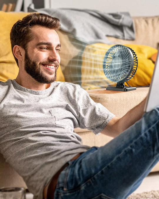 GAIATOP Mini USB Desktop Fan - Portable Quiet Cooling Fan with 3 Speed Settings