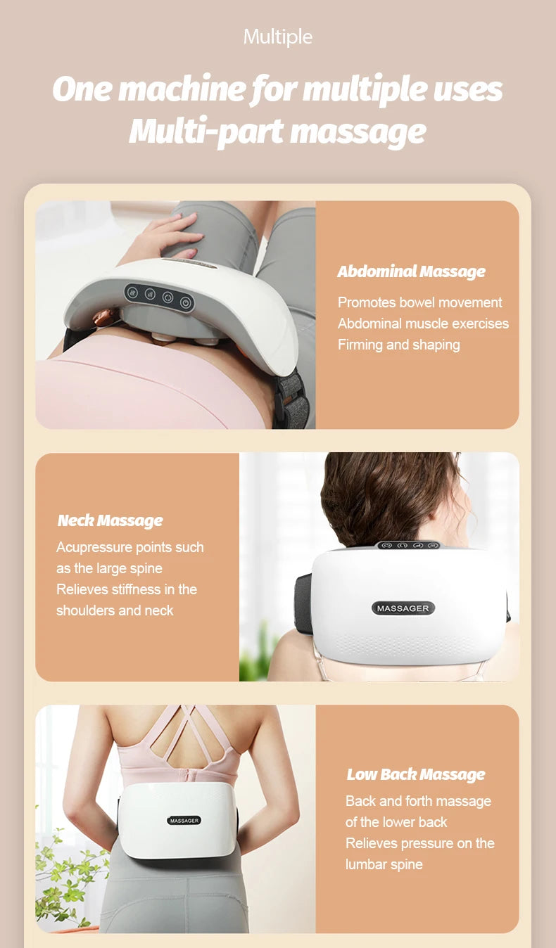 Electric Moxibustion Heating Belt Massager Neck Waist Leg Massage Improve Indigestion