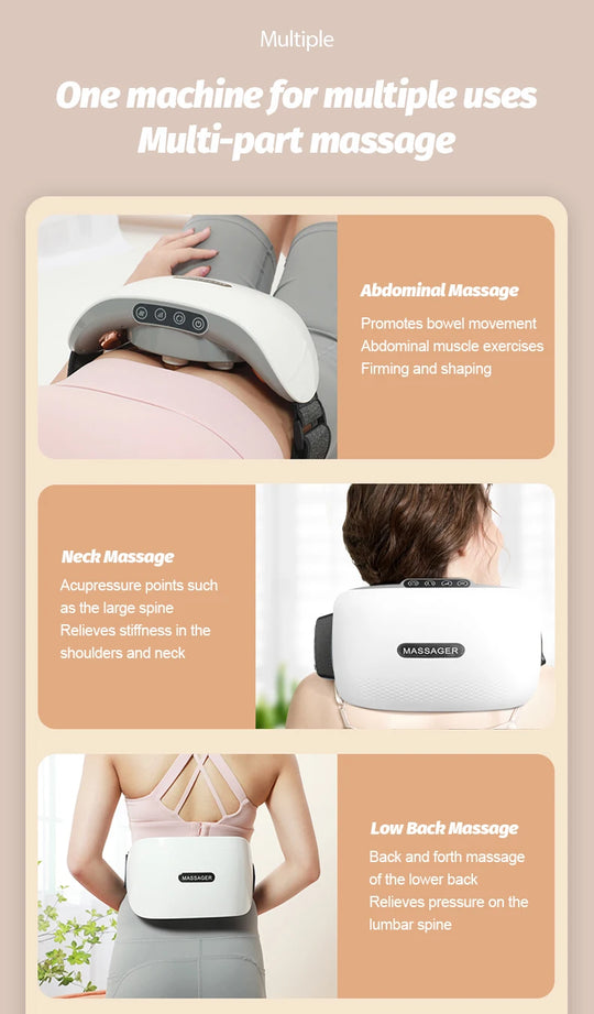 Electric Moxibustion Heating Belt Massager Neck Waist Leg Massage Improve Indigestion