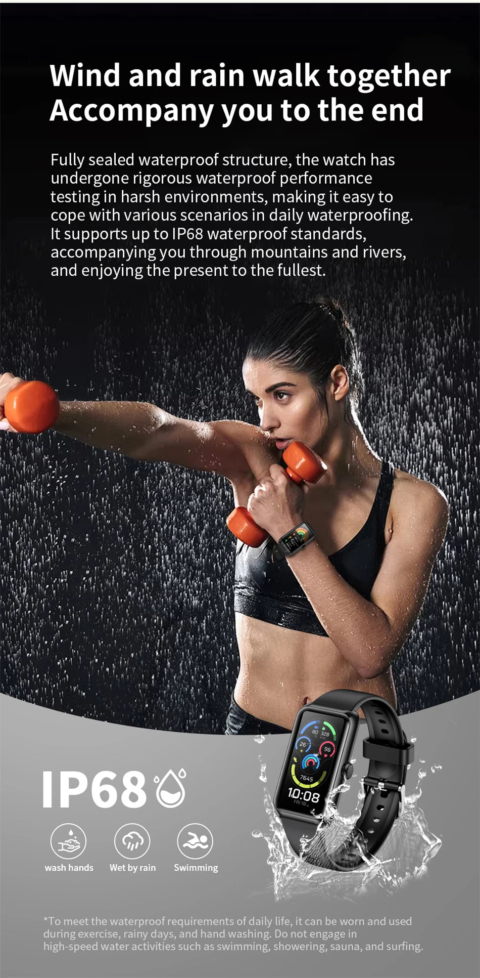 Fitness Tracker with Heart Rate & Sleep Monitor - Waterproof Smart Watch for Women & Men