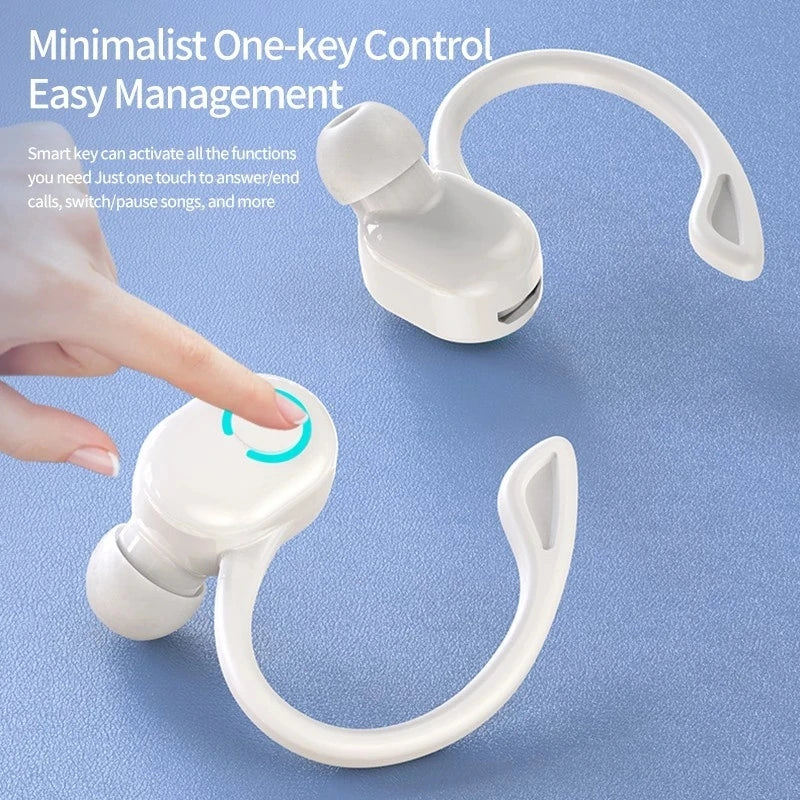 TWS Bluetooth 5.2 Earbuds - Single In-Ear Wireless Headset with Mic & ANC