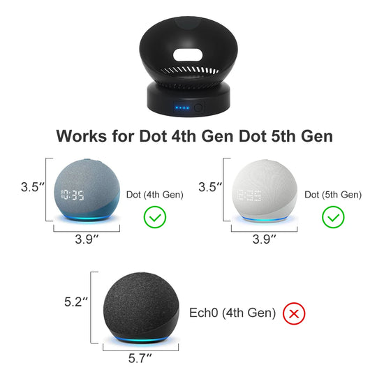 Echo Dot Battery Base - Portable Rechargeable Wireless Base for Echo Dot 4th & 5th Gen