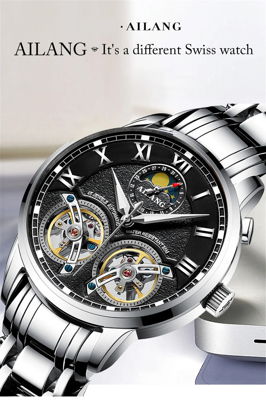 AILANG top luxury brand men's automatic watch