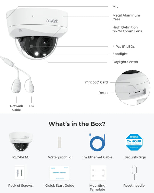 Outdoor Security Camera System - 4K 8CH PoE NVR with 8MP IP Cameras & Night Vision